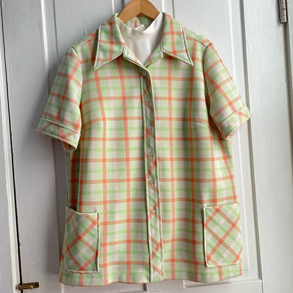 Vintage 60s/70s JcPenney Fashions Polyester Jacket & Sleeveless Shirt Set Volup